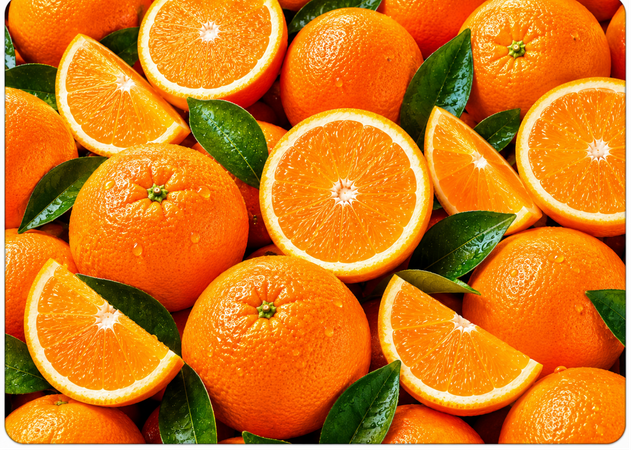 oranges chopping board