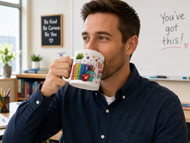 Big Heart teacher drinking